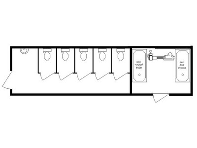 Туалет автономный женский 5 кабинок 113