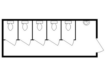 Туалет модульный с 5 кабинками 122